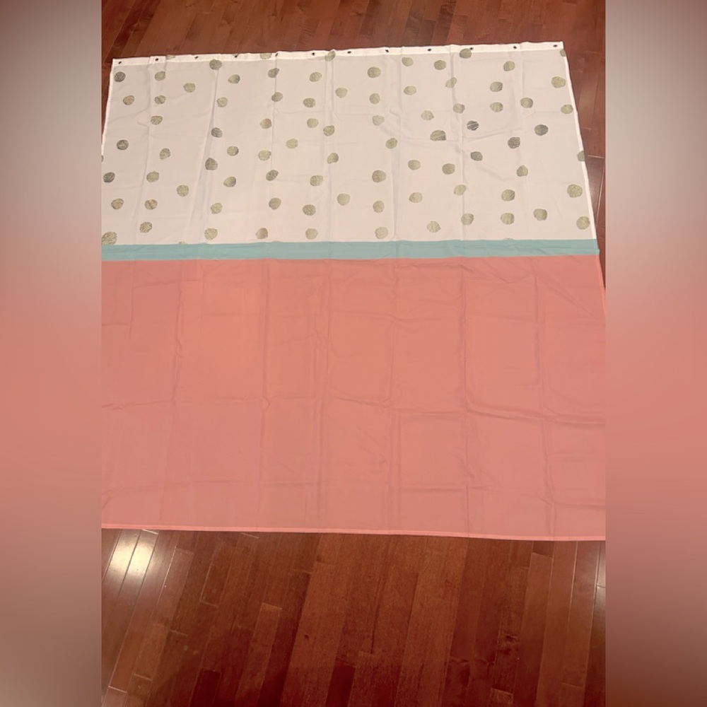 Pink Gold and Teal Shower Curtain New